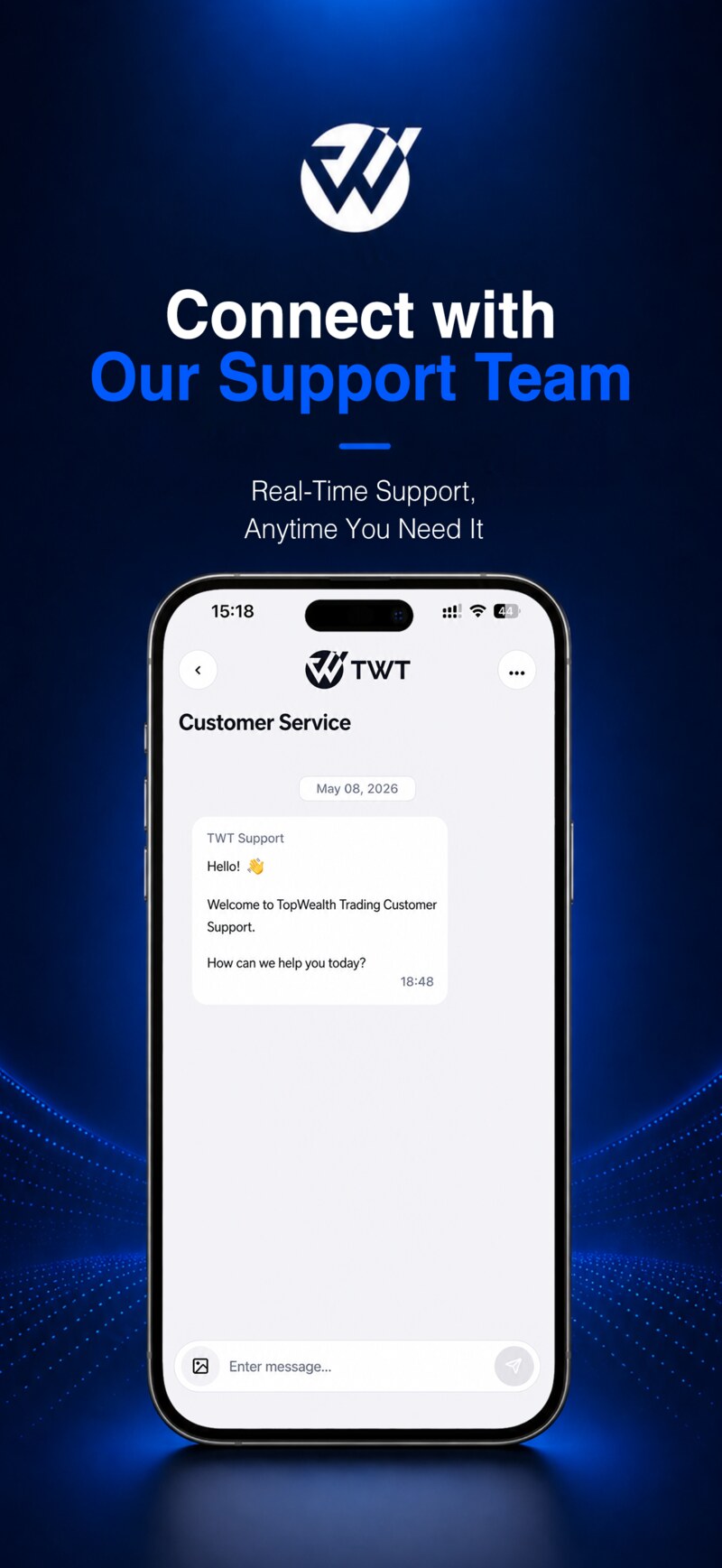 Client support chat preview